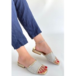 Ortu Gold Cilt İşlemeli Terlik