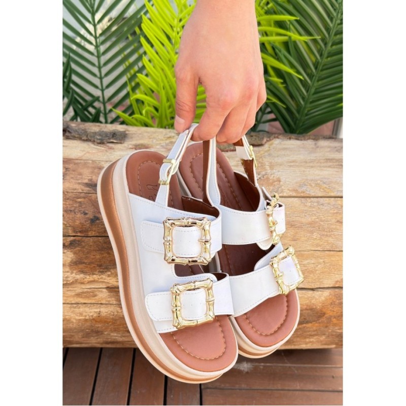 Stan Beyaz Cilt Sandalet