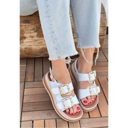 Stan Beyaz Cilt Sandalet