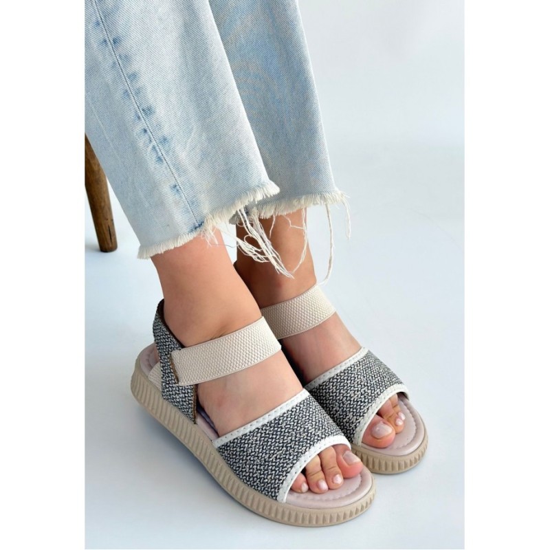 Jake Yeşil Hasır Cilt Sandalet