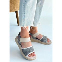 Jake Yeşil Hasır Cilt Sandalet