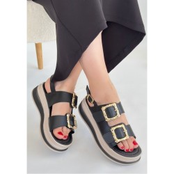 Stan Siyah Cilt Sandalet