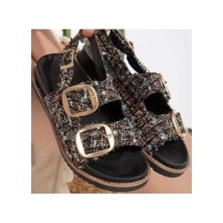 Olira Siyah Simli Kemerli Sandalet