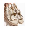 Olira Bej Simli Kemerli Sandalet