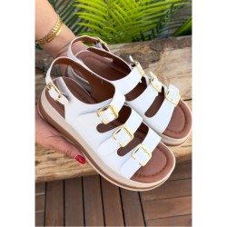 Jatay Beyaz Cilt Sandalet