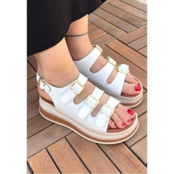 Jatay Beyaz Cilt Sandalet