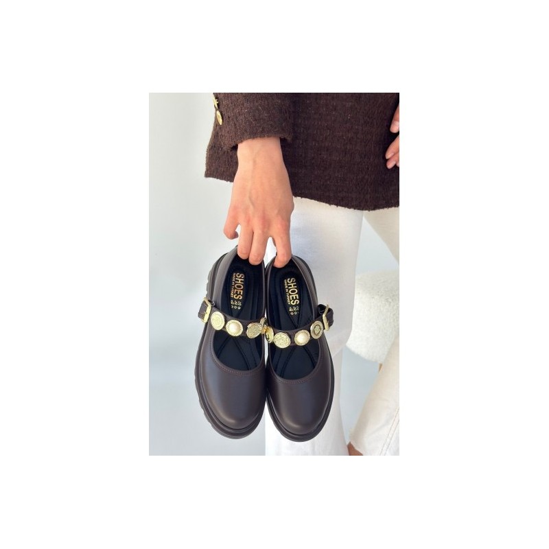 Okira Kahverengi Cilt Oxford Ayakkabı