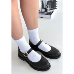 Yokox Siyah Cilt Oxford Ayakkabı